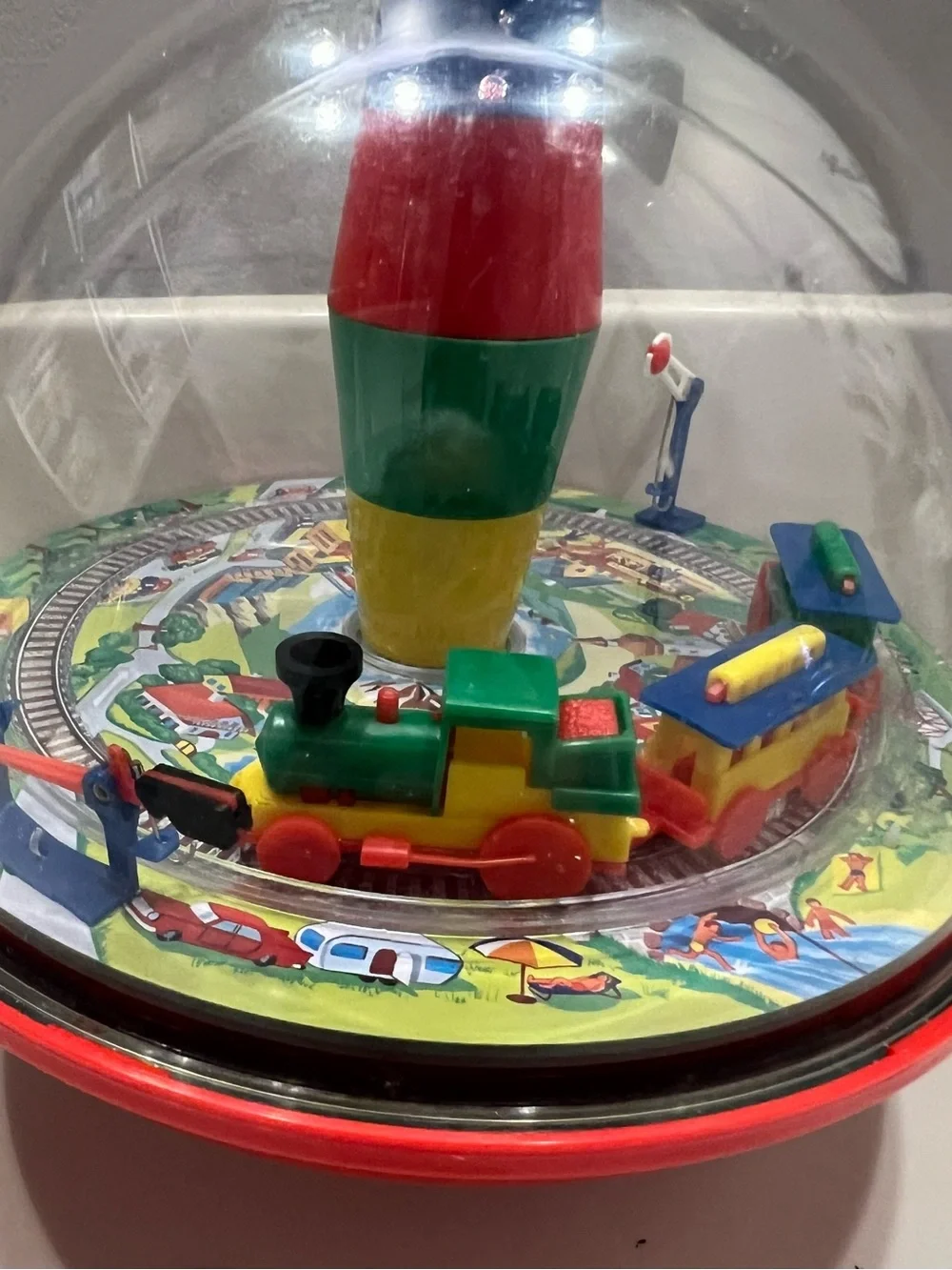 Schylling Toy Train By SIMM, With Panorama Spinning Top Railroad Train w/ Sound
